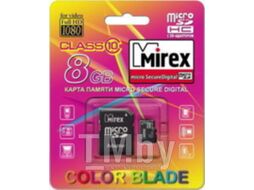 Карта памяти MicroSDHC 8Gb Class 10 MIREX с адаптером