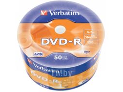 Оптический диск DVD-R 4.7Gb 16x Verbatim DLP Matt Silver по 50 шт. в плёнке 043788