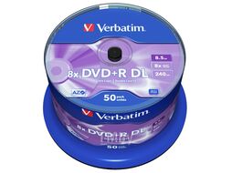 DVD+R 8.5GB 8x Double Layer Verbatim AZO Matt Silver 50 шт. CakeBox 43758