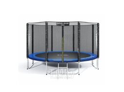 Батут пружинный с защитной сеткой и лестницей ATLAS SPORT 14FT-4 PRO blue