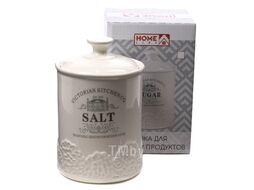 Банка для сыпучих продуктов керамическая "Salt" 650 мл/10,5*10,5*16,5 см (арт. HC1910017-6.5SA, код 221141)