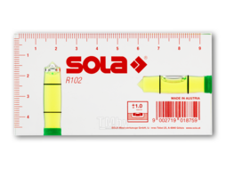 Уровень 95мм 2 глазка акриловый R102 (SOLA) (01616142)