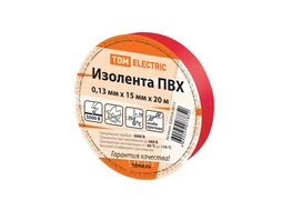 Изолента ПВХ 0,13*15мм Красная 20м TDM SQ0526-0013