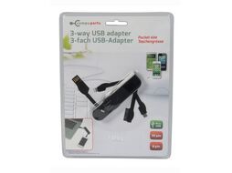 Переходник пластмассовый от USB тройной (код 227870)