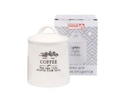 Банка для сыпучих продуктов керамическая "Coffee" 625 мл/14,5 см Home Line