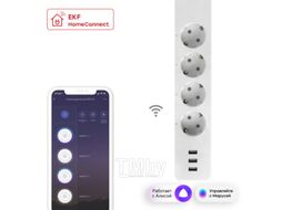 Умный удлинитель EKF Connect PRO Wi-Fi c USB