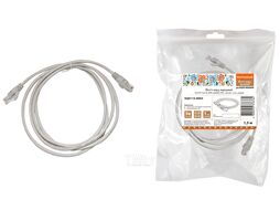 Патч-корд народный U/UTP Cat 5e 4PR 24AWG PVC, литой 1,5 м, серый SQ0115-0003