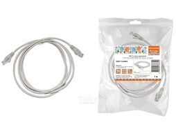 Патч-корд народный U/UTP Cat 5e 4PR 24AWG PVC, литой 1 м, серый SQ0115-0002