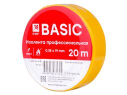 Изолента класс А (0,18х19мм) (20м.) желтая EKF Basic