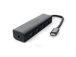 Концентратор USB 3.0 Gembird UHB-C364, 4 порта, Type-C, с доп питанием