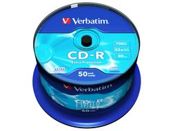 Оптический диск CD-R 700Mb Verbatim DL Extra Protection 52x CakeBox 50 шт. 043351