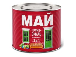 Грунт-эмаль МАЙ на ржавчину 3 в 1 серая, 1,9кг