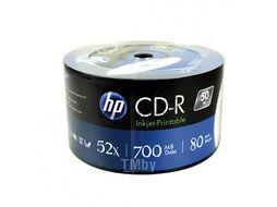 Оптический диск CD-R 700Mb HP 52x Printable полная заливка bulk 50 шт. 69301