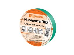 Изолента ПВХ 0,15х19мм Зеленая 20м TDM SQ0526-0004