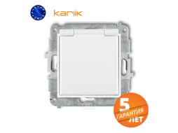 Розетка с крышкой с/з с/ш IP44 Karlik MINI, белый