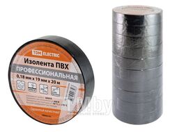 Изолента ПВХ профессиональная 0,18х19мм Черная 20м TDM SQ0526-0066