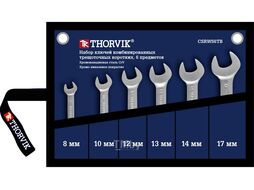 Набор ключей гаечных комбинированных трещоточных коротких в сумке, 8-17 мм, 6 предметов Thorvik CSRWS6TB