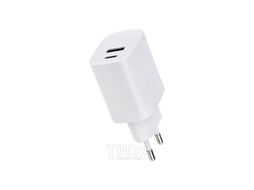 Сетевое зарядное устройство USB + Type-C, 5V, 2.4 A, белое REXANT 16-0296