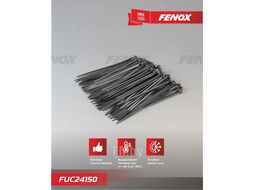 Хомут пластиковый (стяжка) 4x150 мм 100 штук, Черный FENOX FUC24150