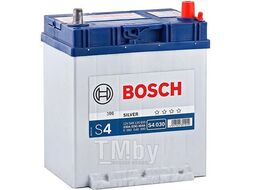 Аккумулятор BOSCH S4 SILVER 12V 40AH 330A ETN 0(R+) B01 187x140x227mm 9.74kg, тонкие клеммы BOSCH 0092S40300