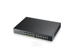 Гибридный Smart L2 коммутатор PoE+ Zyxel NebulaFlex GS1915-24EP, rack 19", 24xGE (12xPoE+), бюджет PoE 130 Вт, автономное/облачное управление