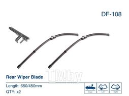 Щетки стеклоочистителя к-т щёток BMW 5 F10/F18 (10-) LHD/RHD DENSO DF-108