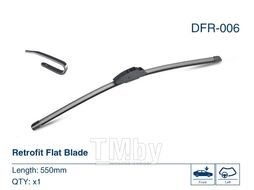 Щетка стеклоочистителя BMW X3 (E83),AUDI A6, TOYOTA COROLLA 2002-2007 550мм (бескаркасная) DENSO DFR-006