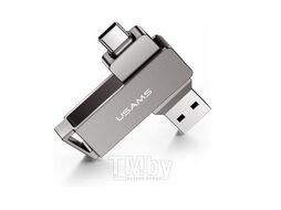 Флеш-накопитель 4GB USB 2.0 FlashDrive USAMS US-ZB203 High Speed серый, металл ZB203UP01