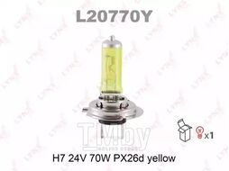 Лампа галогенная H7 24V 70W РХ26D YELLOW LYNXauto L20770Y