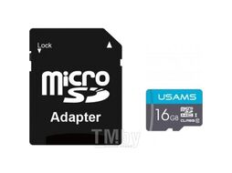 Карта памяти MicroSDHC 4GB Class 6 USAMS US-ZB115 High Speed +Адаптер, розовый ZB115TF01