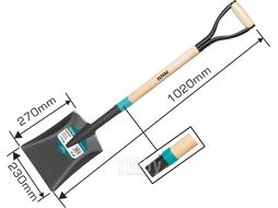 Лопата стальная с деревянным черенком TOTAL THTHW0102