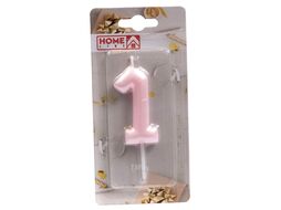 Свеча для торта "Цифра 1" 3x6 см Home Line