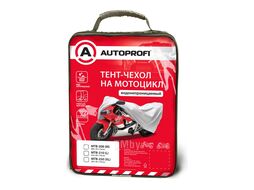 Тент-чехол на мотоцикл AUTOPROFI водонепроницаемый, двойные швы, 2 ремня для фиксации тента, 210х83х125 см. разм. L AUTOPROFI MTB-210 (L)