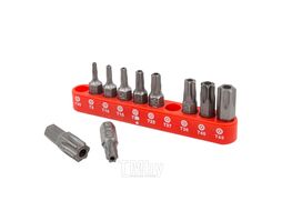 Набор бит TORX с отверстием 10пр. 1/4" (TН 7,8,9,10,15,20,25,27,30,40-25мм),в блистере Rock FORCE RF-21022T