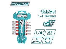 Вороток 1/4 " с набором головок TOTAL THT14114126 (12 предметов)