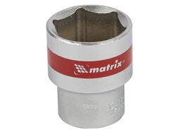 Головка торцевая, 24 мм, 6-гранная, CrV, под квадрат 1/2", хромированная MATRIX MASTER 13124