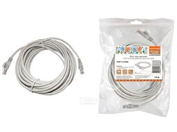 Патч-корд народный U/UTP Cat 5e 4PR 24AWG PVC, литой 10 м, серый SQ0115-0008