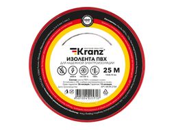 Изолента ПВХ 0,13х15 мм, 25 м, красная KRANZ