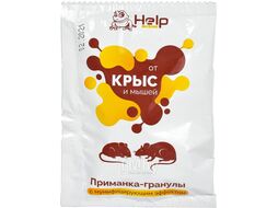 Приманка для уничтожения крыс и мышей (гранулы), 50 г, HELP (в дисплей-боксе 60 шт)