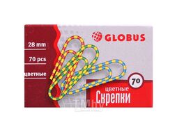 Скрепки 28мм цветные зебра 70шт/уп Globus