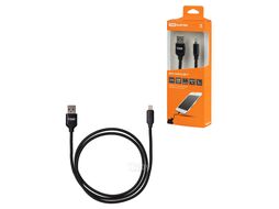 Дата-кабель, ДК 9, USB - Lightning, 1 м, тканевая оплетка, черный, TDM