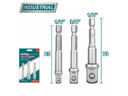 Набор переходников шестигранник 1/4 на квадрат TOTAL (3 шт) TAC273651