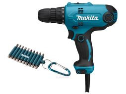 Дрель-шуруповерт MAKITA DF 0300X3 в кор. + набор бит (320.0 В, 2 скор., 56 Нм,)