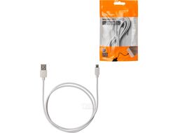 Дата-кабель, ДК 4, USB - micro USB, 1 м, белый, TDM