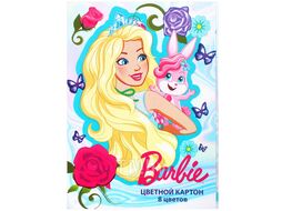 Картон цветной А4 8л. 8цв. "Barbie" в папке Centrum 90152