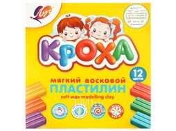 Пластилин 12цв. мягкий "Кроха" 180г со стеком Луч