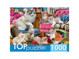 Пазлы 1000 элементов Озорные котята TOPpuzzle ХТП1000-2158