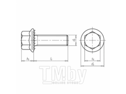 Болт с 6-гр. гол. фл. с насеч., к.п. 8,8, DIN 6921, (А2К) M5x20 Wurth 027405 20