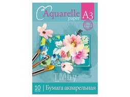 Папка для акварели А3 10л "Акварельные цветы" 180г/м2 Апплика С0112-14