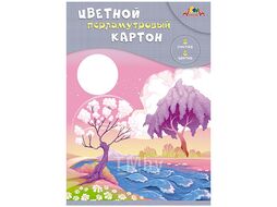 Картон цветной перламутровый А4 8л. 8цв. "Волшебная страна" Апплика С0340-05